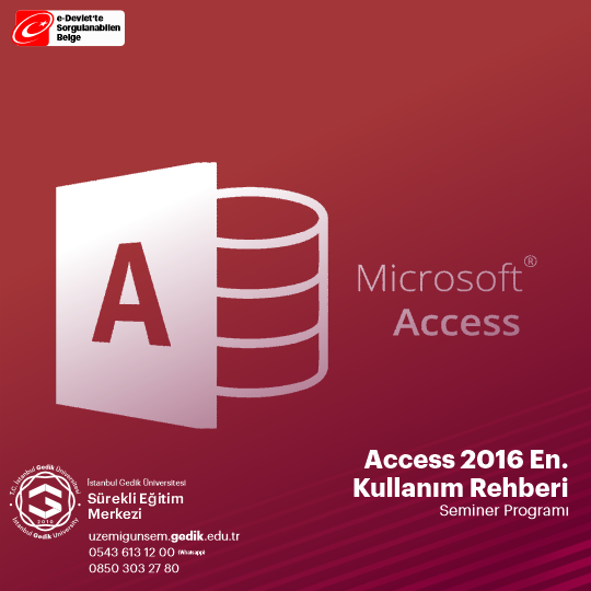 Access 2016 En. Kullanım Rehberi