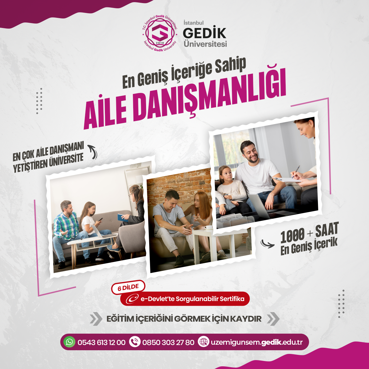 Aile Danışmanlığı Eğitimi Sertifika Programı