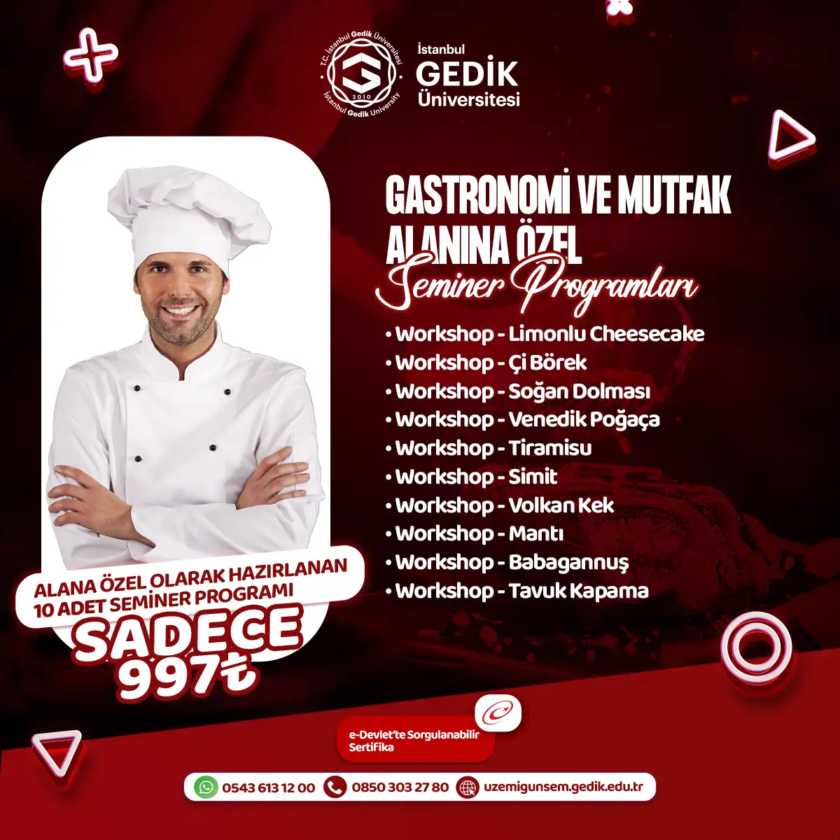 Gastronomi ve Mutfak Alanına Özel Seminer Programları (AÖF ÖZEL)