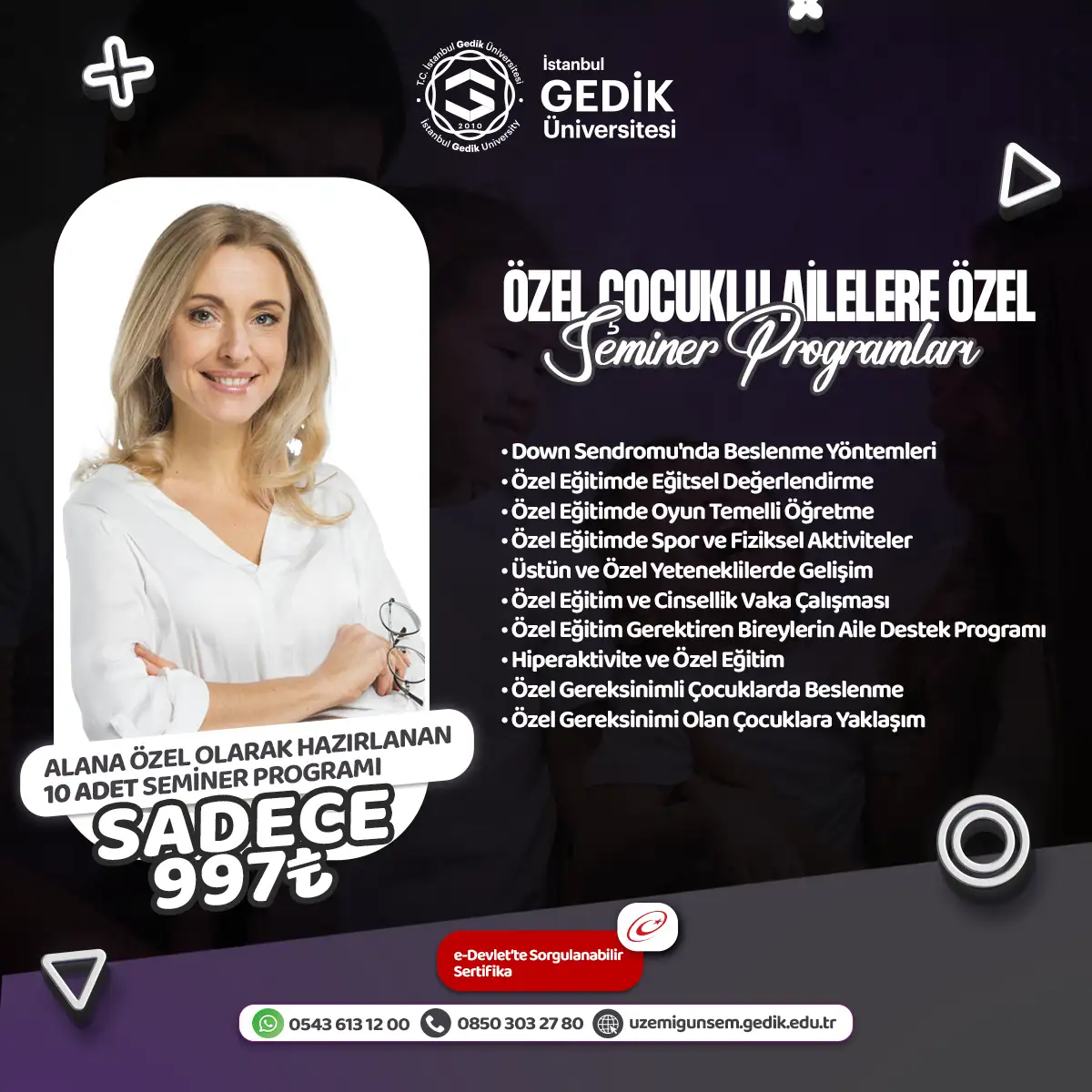 Özel Çocuklu Ailelere Özel Seminer Programları (AÖF ÖZEL)