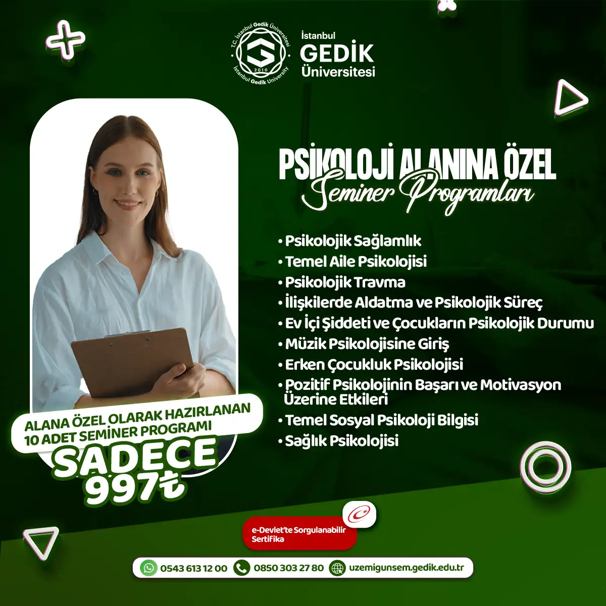 Psikoloji Alanına Özel Seminer Programları (AÖF ÖZEL)