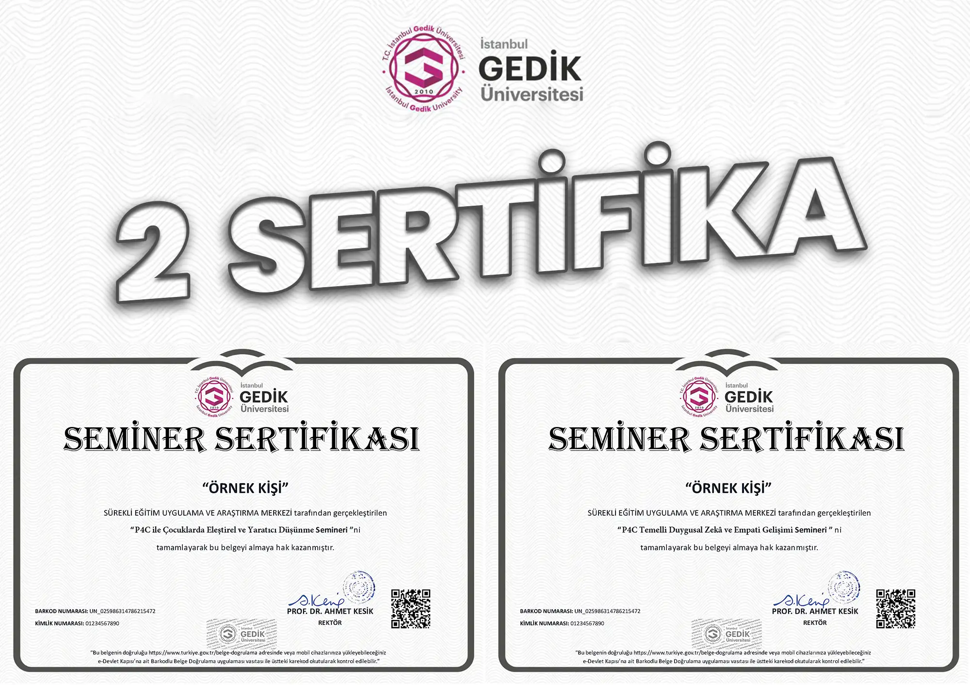 Çocuklar İçin Felsefe (P4C) İkili Sertifika Paketi