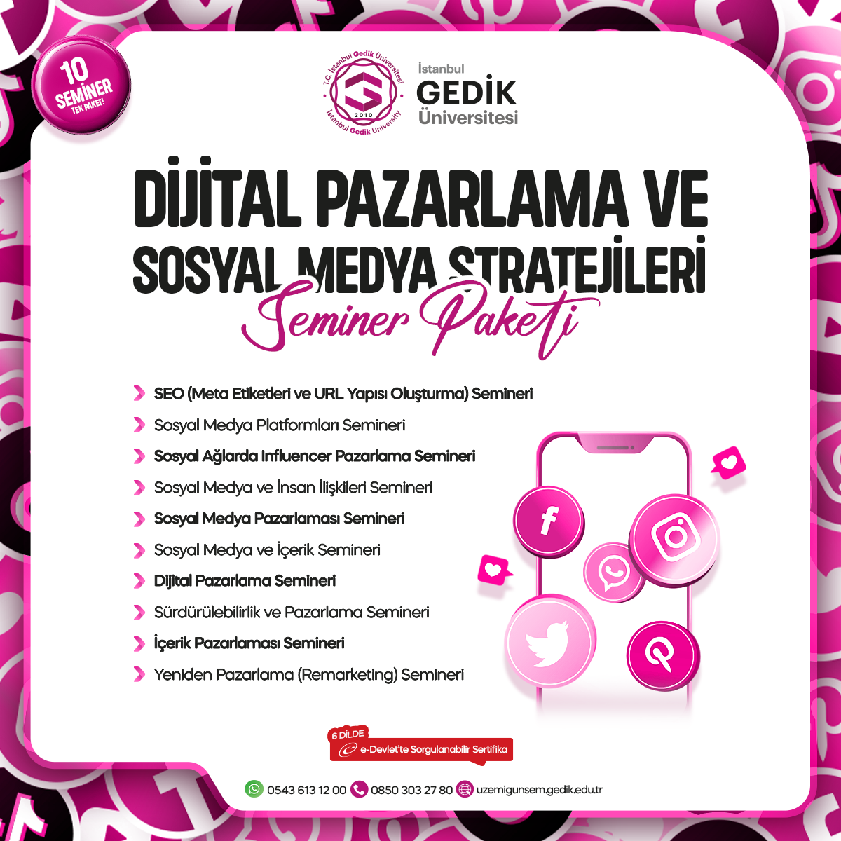 Dijital Pazarlama ve Sosyal Medya Stratejileri Seminer paketi