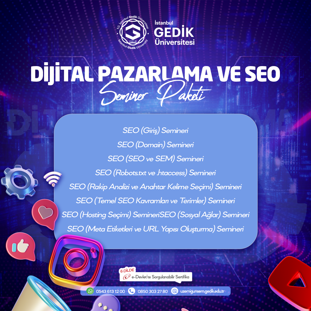 Dijital Pazarlama Ve SEO Seminer Paketi