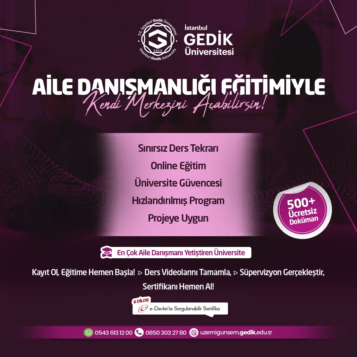 Aile Danışmanlığı Eğitimi Sertifika Programı (AOF)*