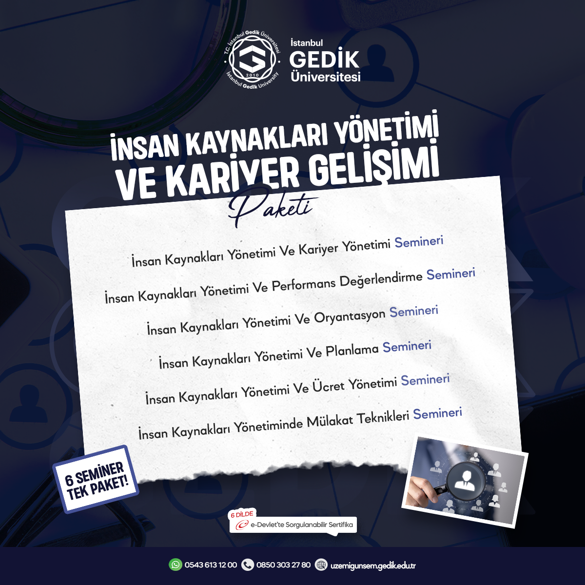 İnsan Kaynakları Yönetimi ve Kariyer Gelişimi paketi