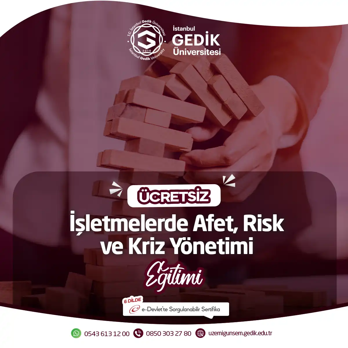 ÜCRETSİZ - İşletmelerde İşletmelerde Afet, Risk ve Kriz Yönetimi Eğitimi