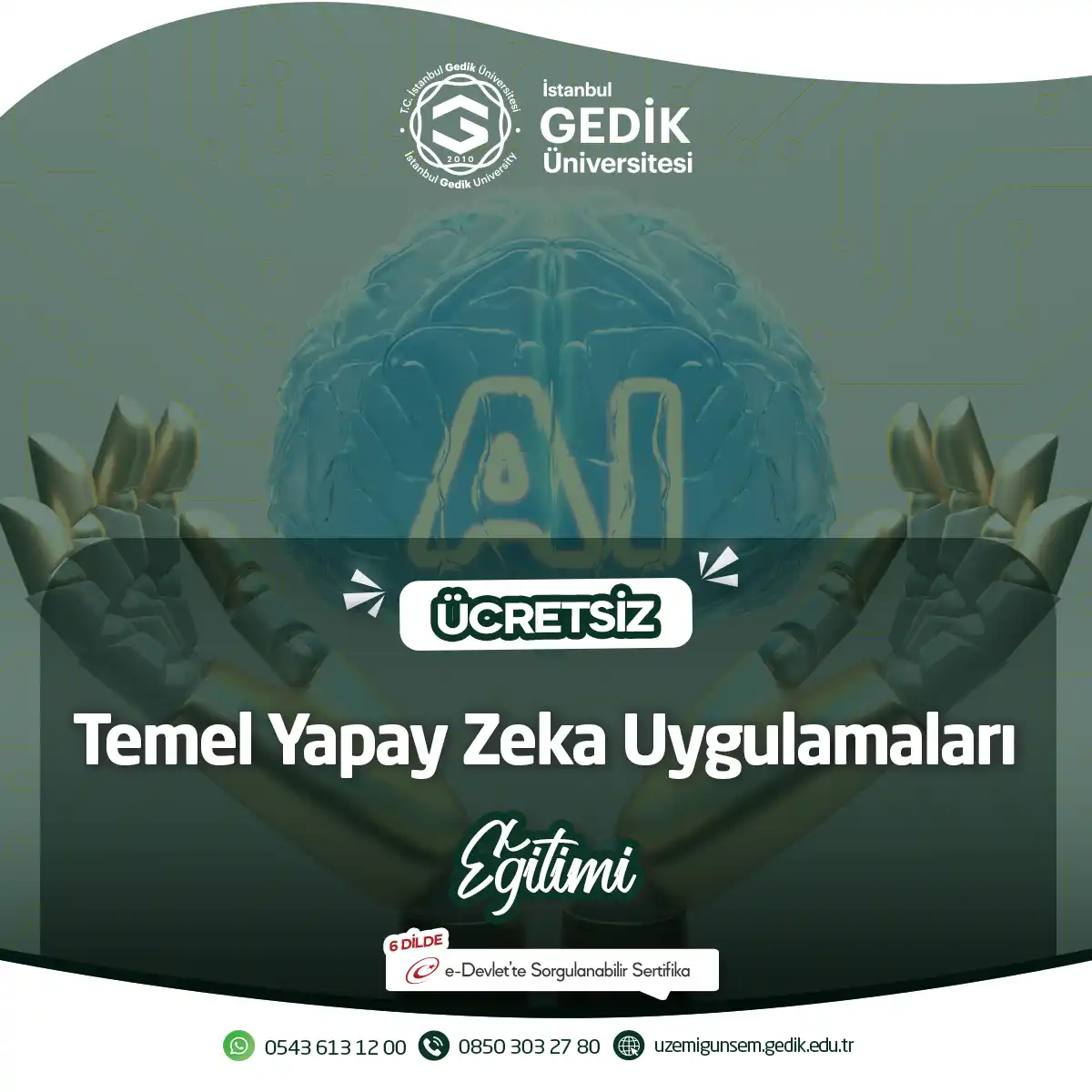 ÜCRETSİZ - Temel Yapay Zeka Uygulamaları Eğitimi