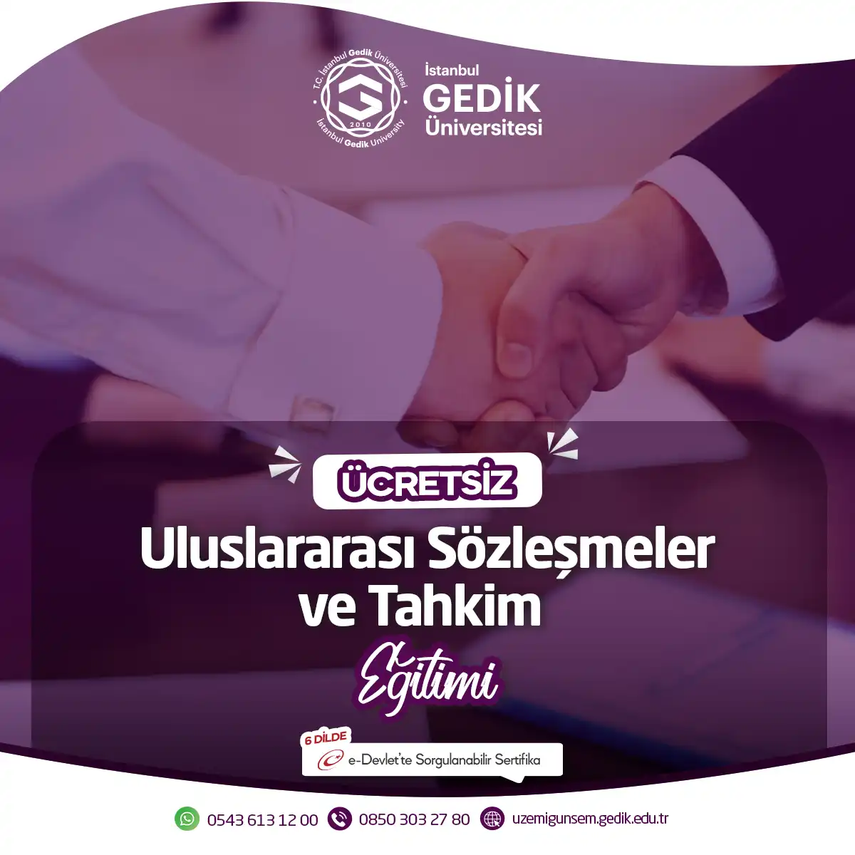 ÜCRETSİZ - Uluslararası Sözleşmeler ve Tahkim Eğitimi