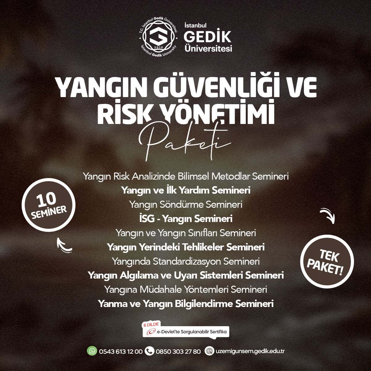 Yangın Güvenliği ve Risk Yönetimi paketi