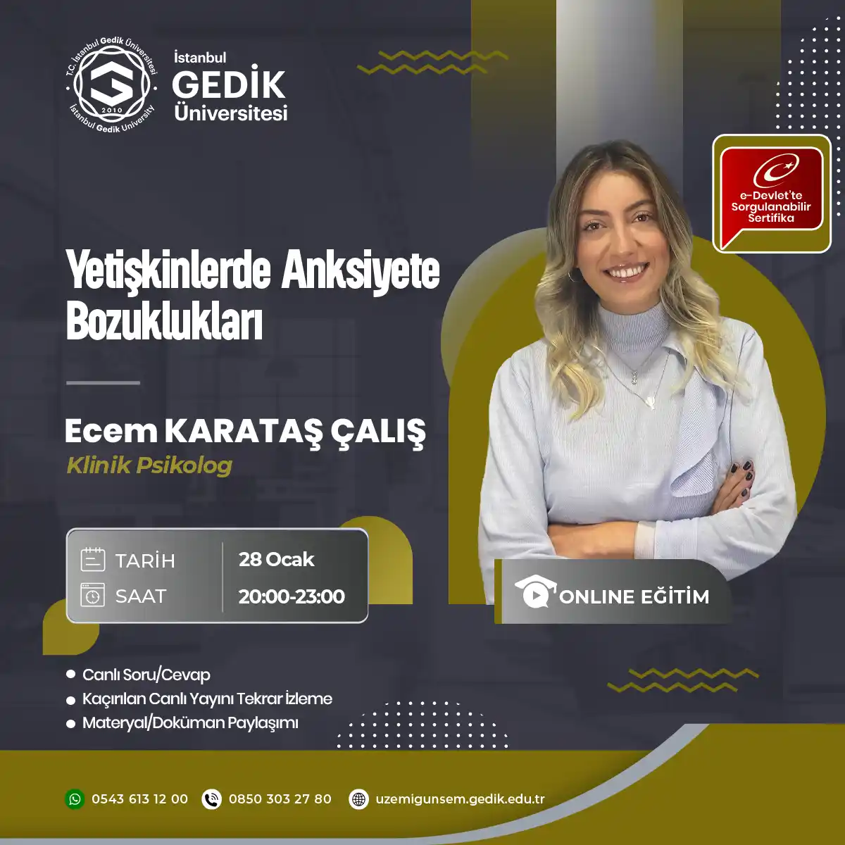 Yetişkinlerde Anksiyete Bozuklukları Eğitimi Sertifika Programı (CANLI)