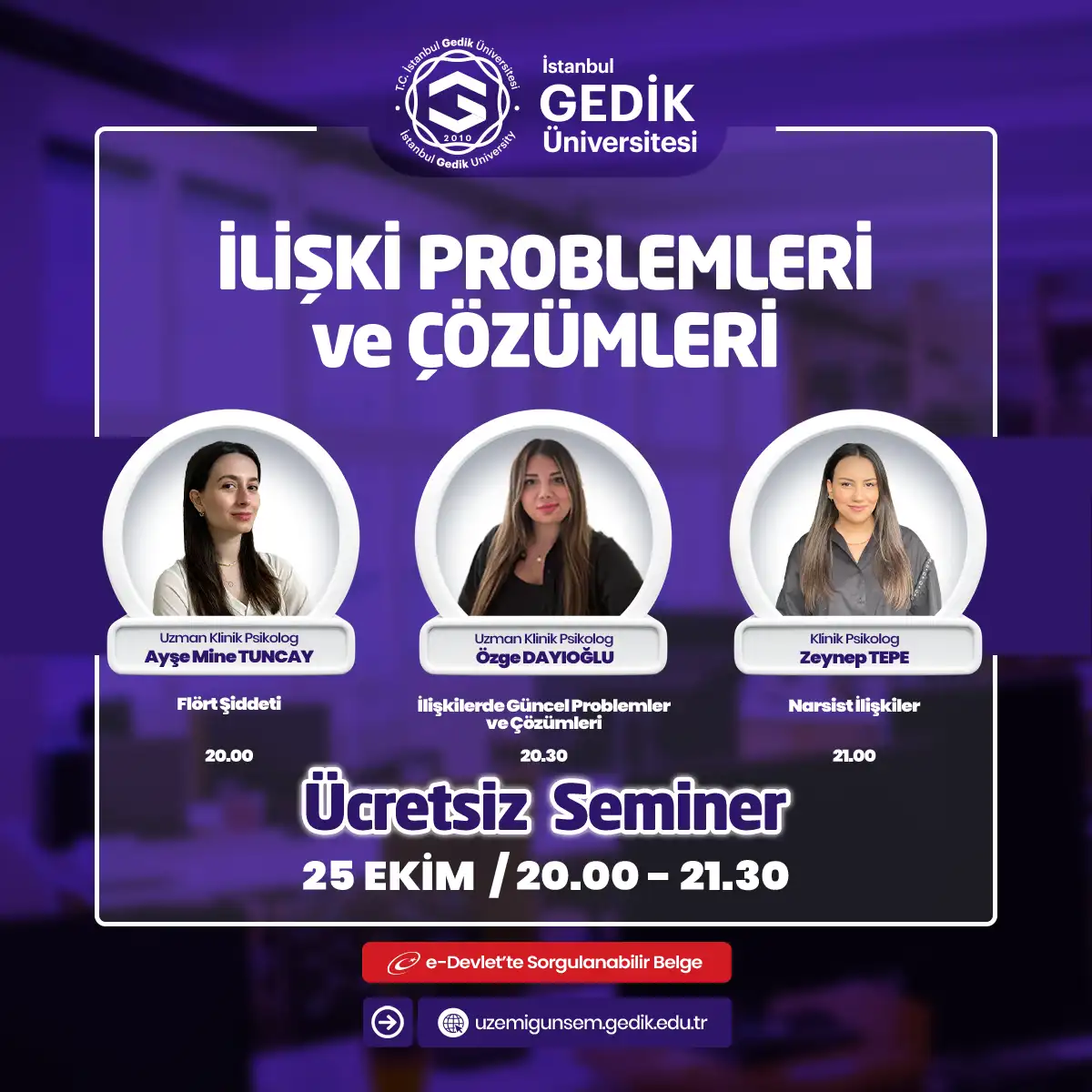 İlişki Problemleri ve Çözümleri Seminer Programı