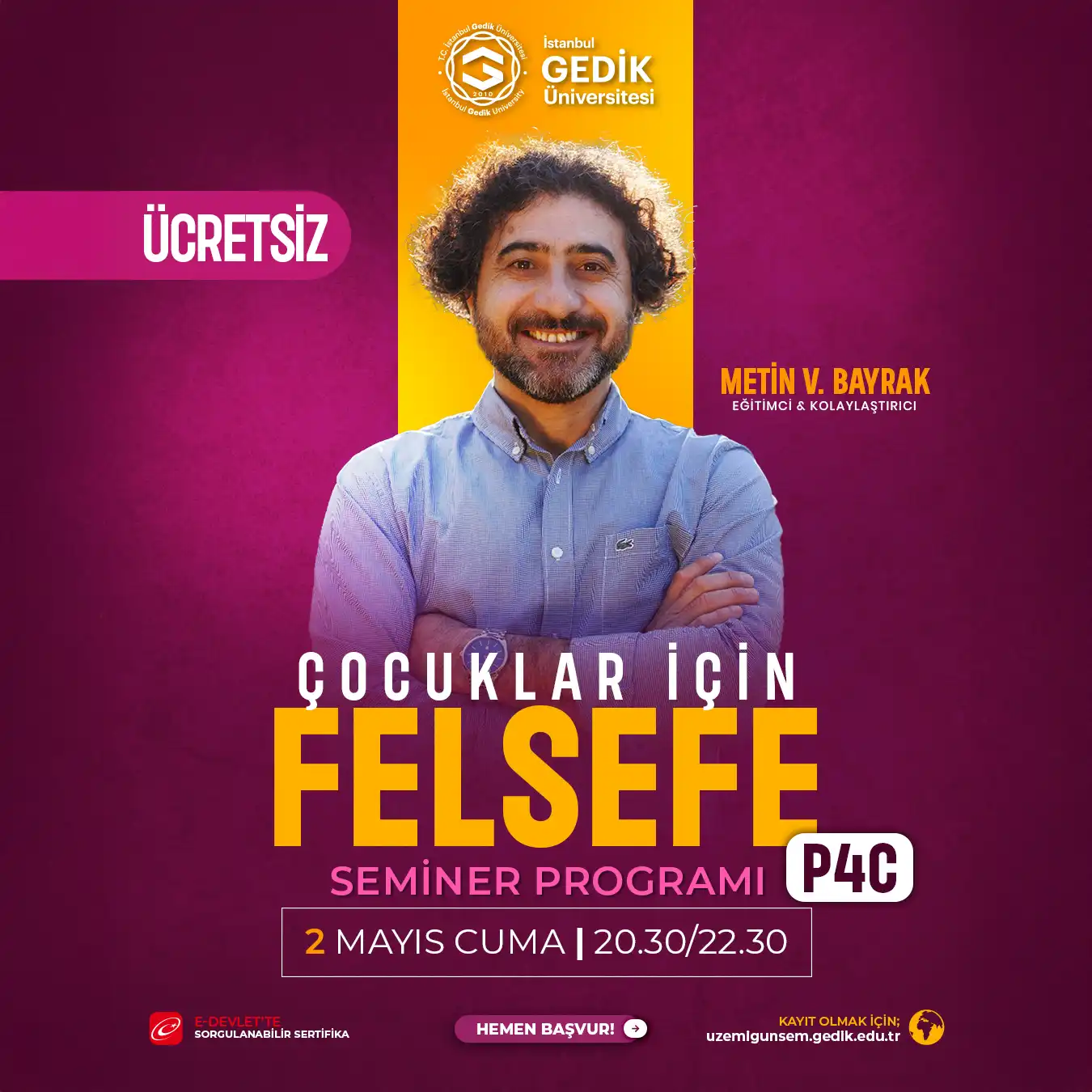 Çocuklar İçin Felsefe (P4C) Ücretsiz Seminer Programı
