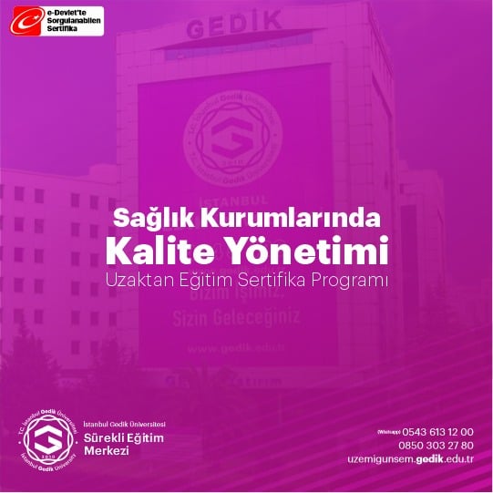 Sağlık Kurumlarında Kalite Yönetimi Sertifikalı Eğitim Programı