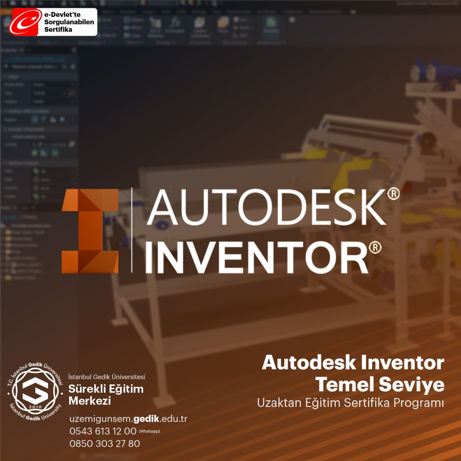 Autodesk Inventor Eğitimi 2019 Temel Seviye Sertifika Programı