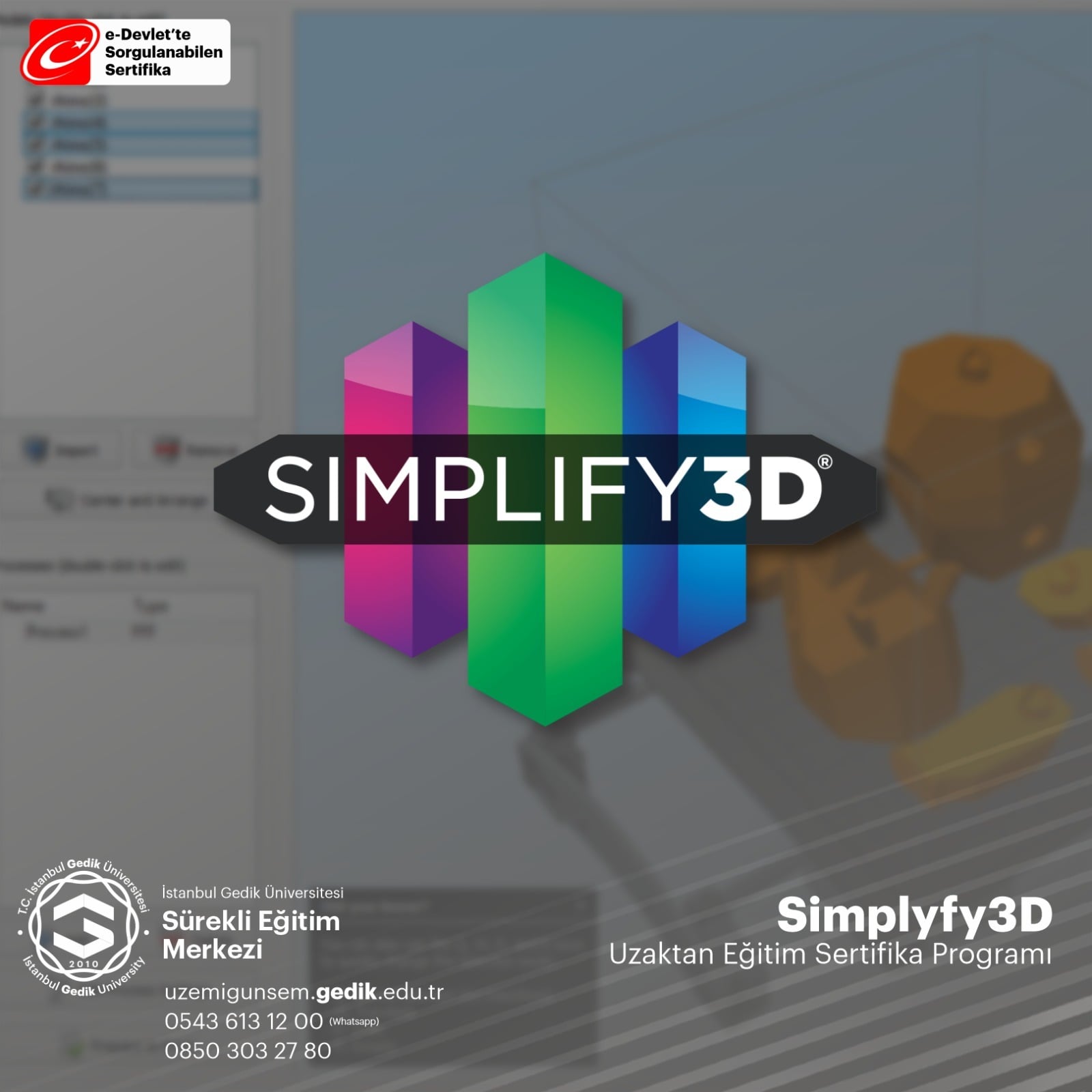 Simplify3D Eğitimi Sertifika Programı
