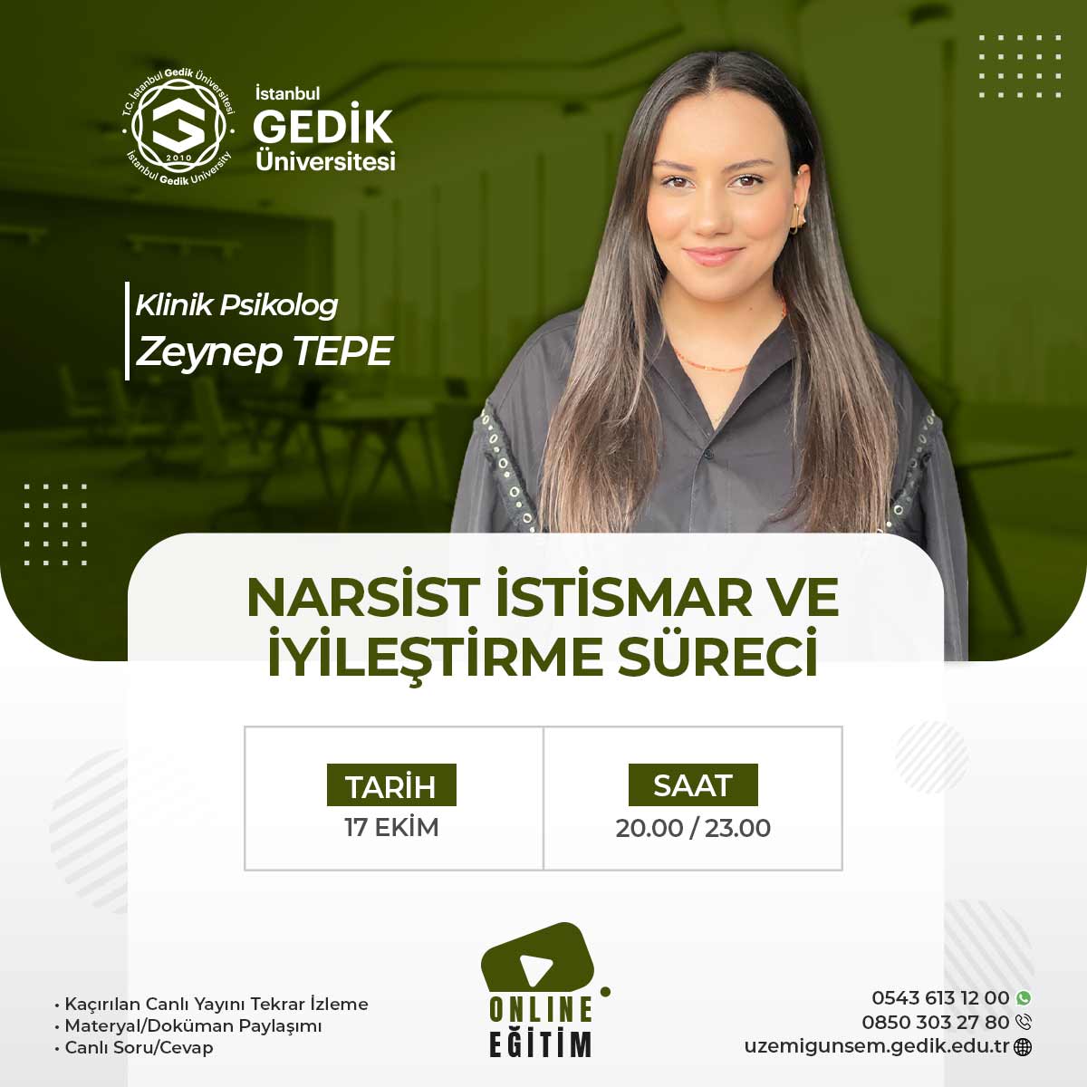 Narsistik İstismar ve İyileşme Süreci Sertifika Programı (CANLI)