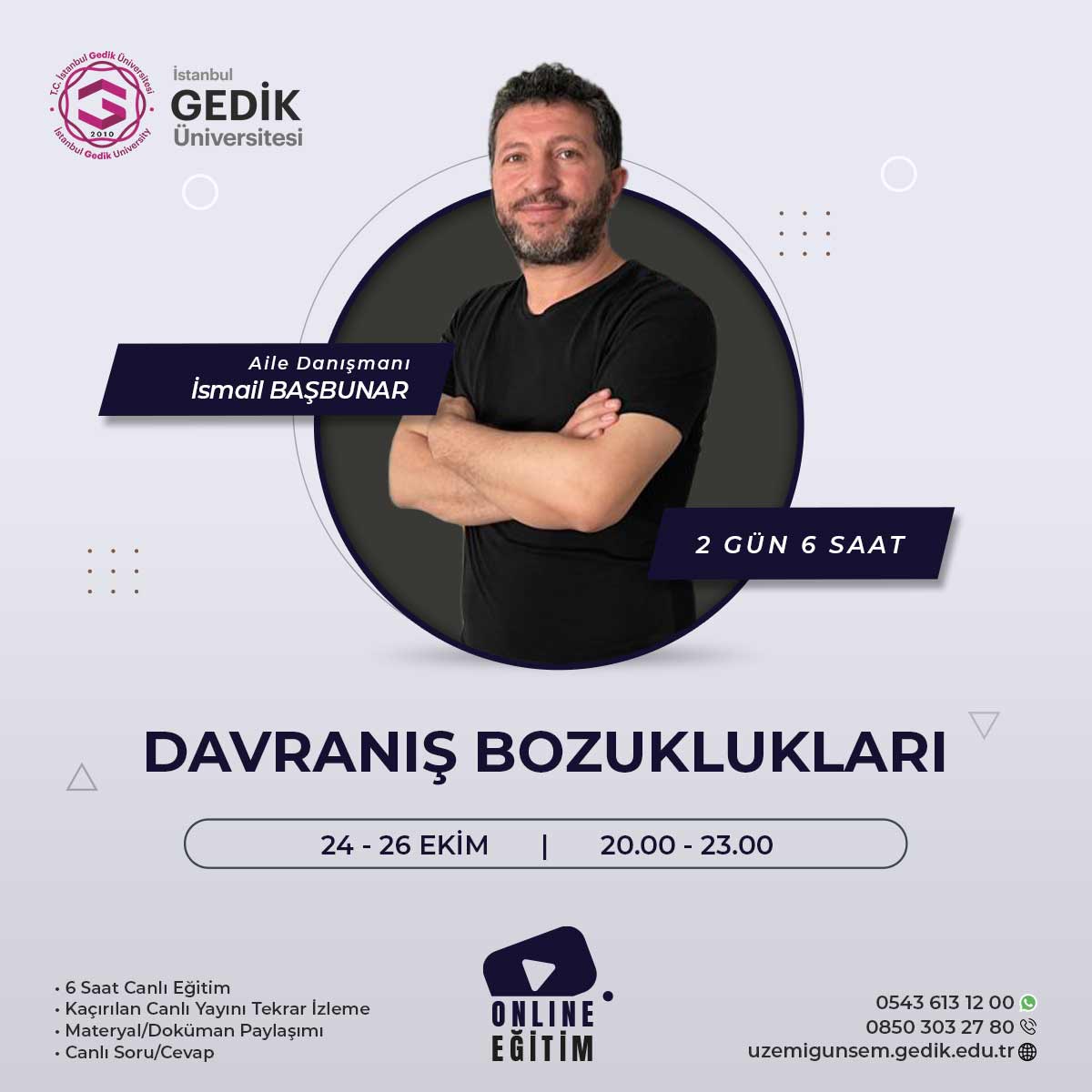 Davranış Bozuklukları Eğitimi Sertifika Programı (CANLI)