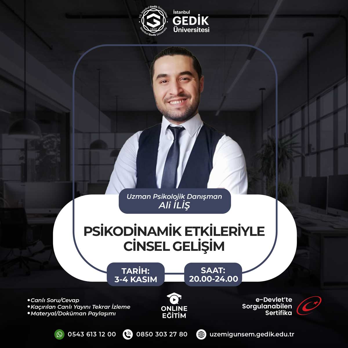 Psikodinamik Etkileriyle Cinsel Gelişim Eğitimi Sertifika Programı (CANLI)