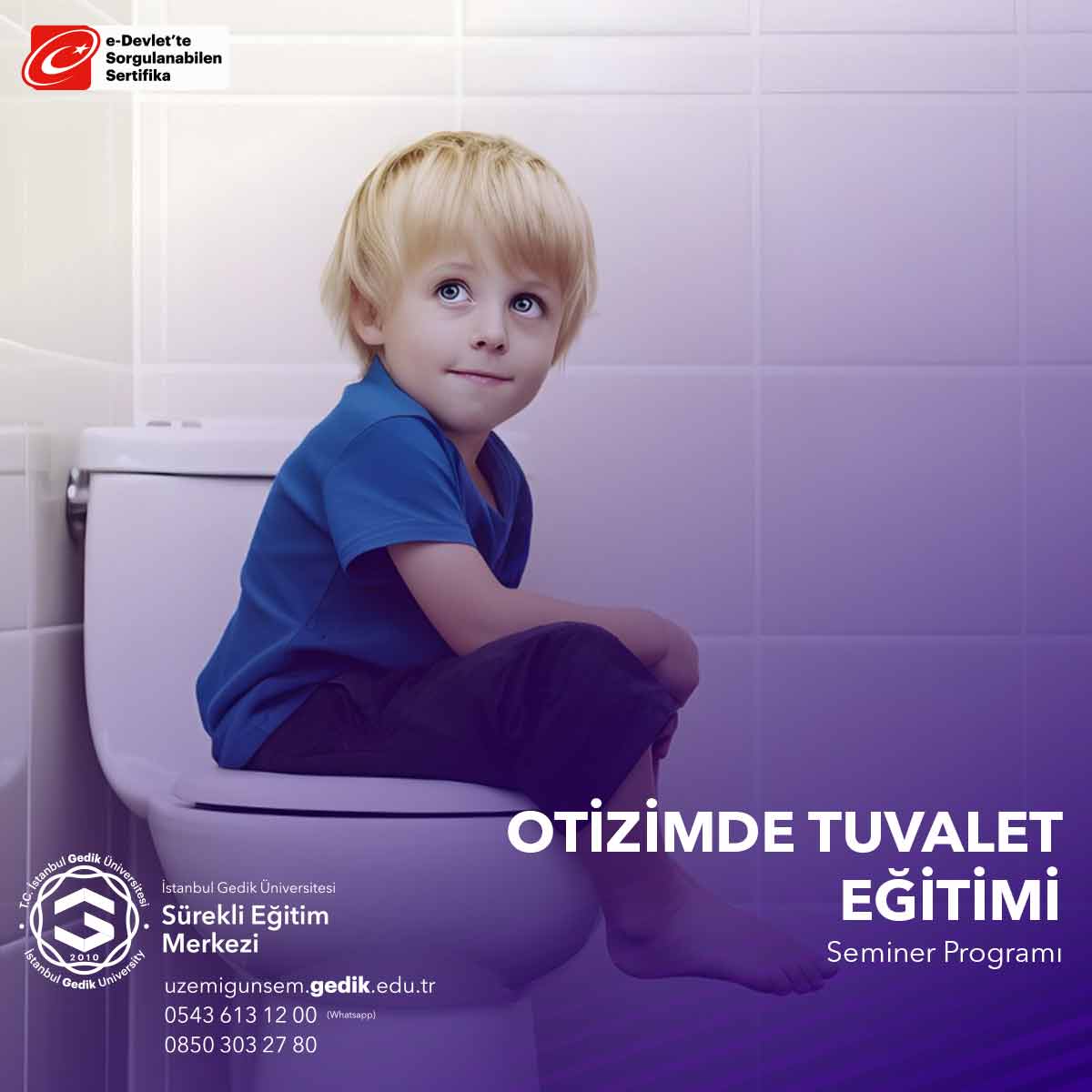 "Otizmde Tuvalet Eğitimi Semineri," otizm spektrum bozukluğu (ASD) tanısı almış bireylere tuvalet eğitimi verme konusunu ele alan bir eğitimdir.