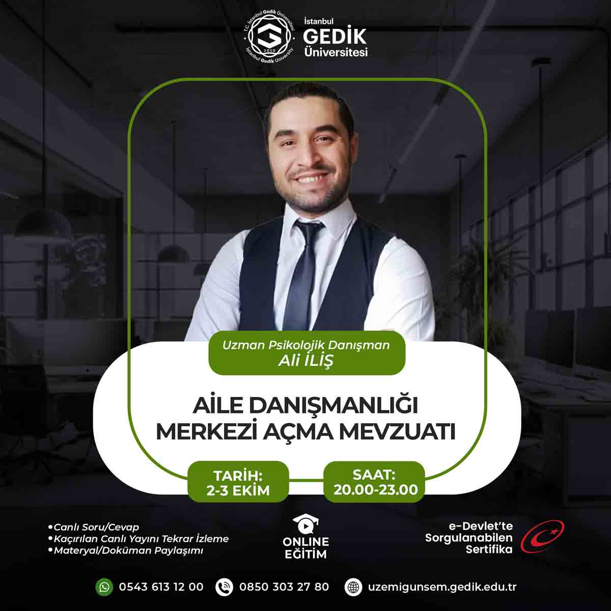 Aile Danışmanlığı Merkezi Açma Mevzuatı Eğitimi Sertifika Programı (CANLI)