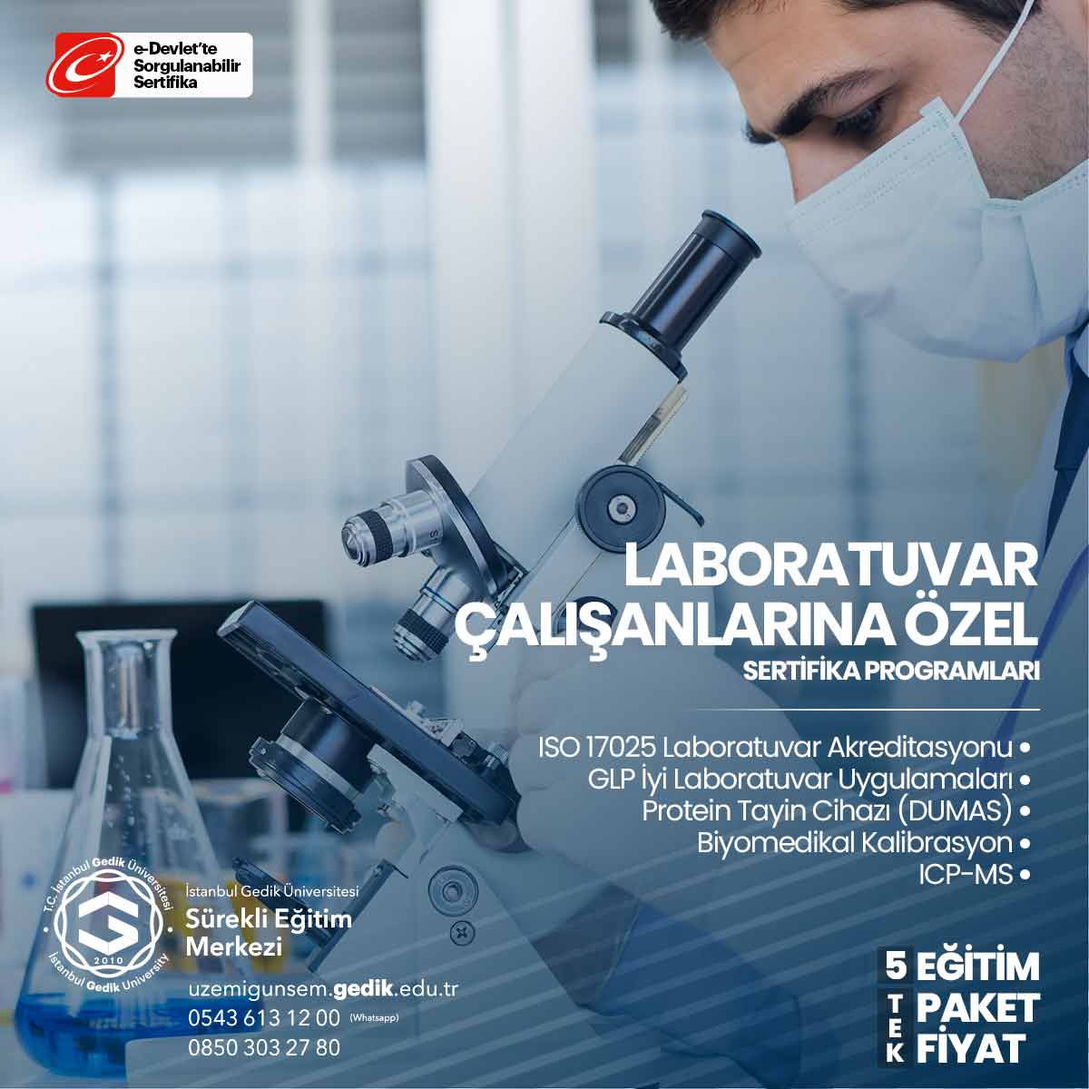 Laboratuvar Çalışanlarına Özel (5 Adet) Sertifika Programları