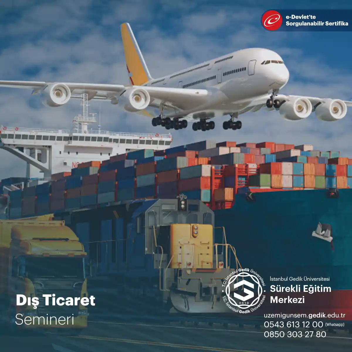 Seminer uluslararası ticaretin temel prensipleri, ihracat ve ithalat prosedürleri, uluslararası ticarette kullanılan belgeler, gümrük ve vergi düzenlemeleri gibi konuları kapsar.