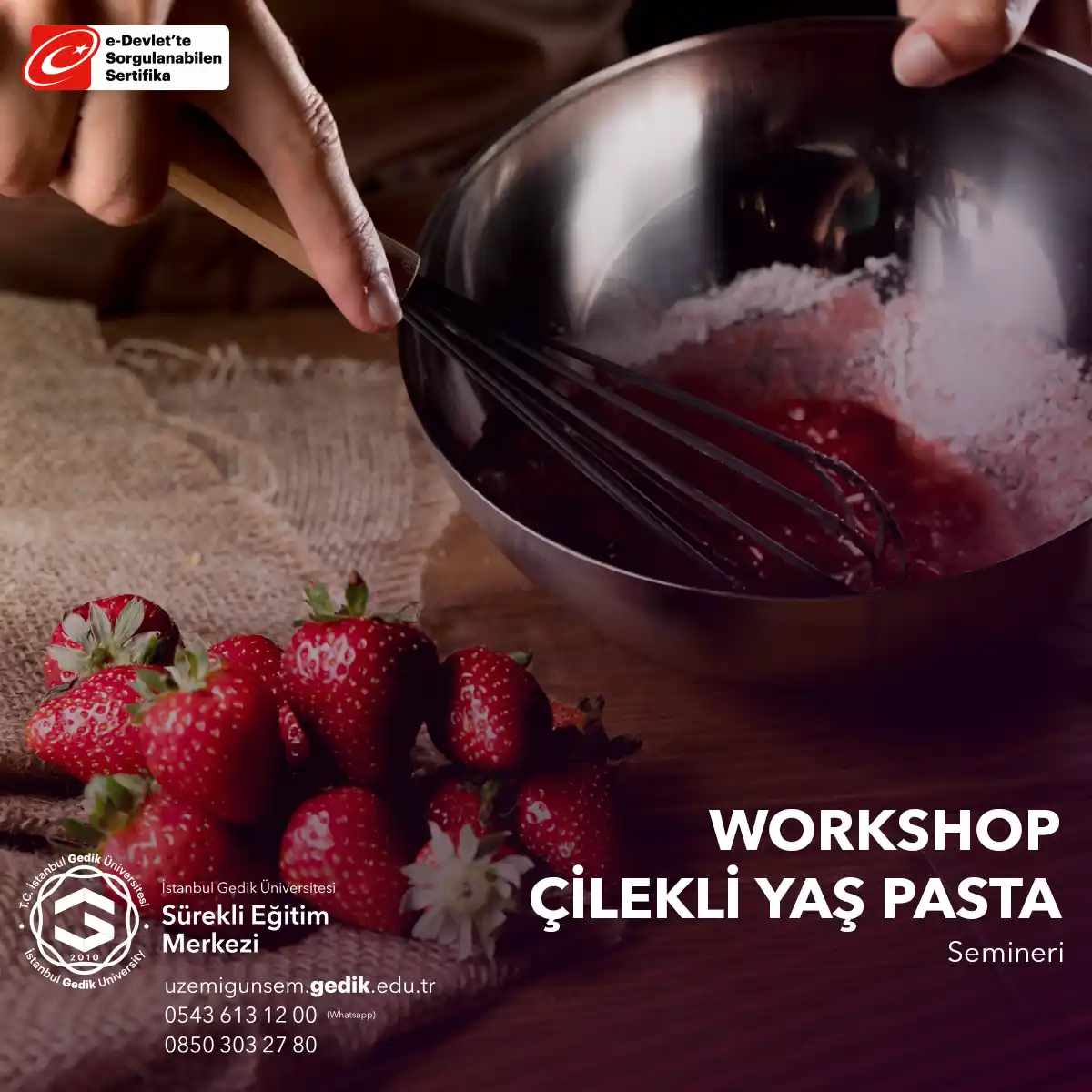  Bu seminer, katılımcılara yaş pasta hamuru hazırlama, kek tabanını kesme ve çileklerle doldurma gibi adımları öğretir. 