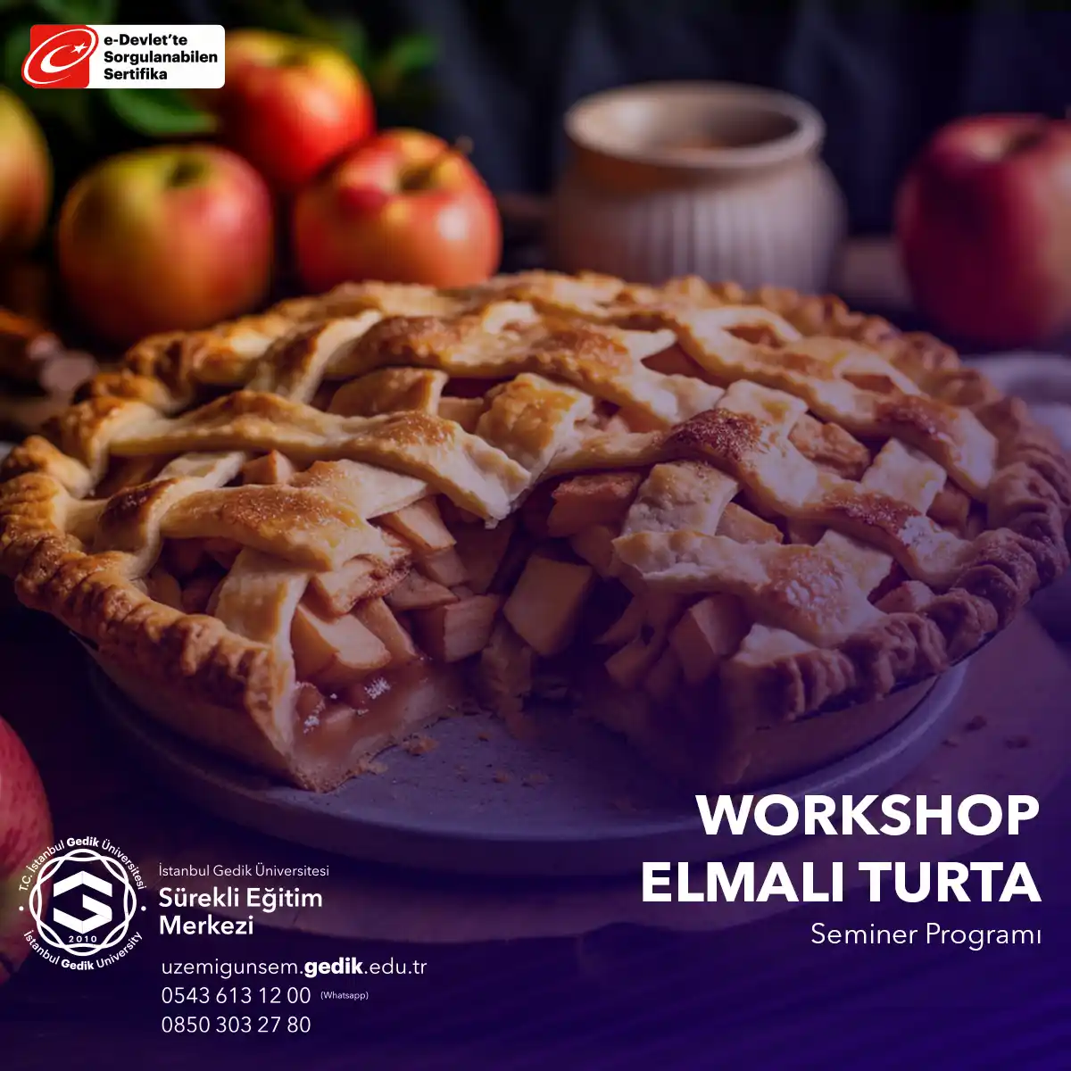 Bu seminer, katılımcılara elmalı turta yapma sürecini öğretir ve genellikle lezzetli sonuçları tadabilme fırsatı sunar.