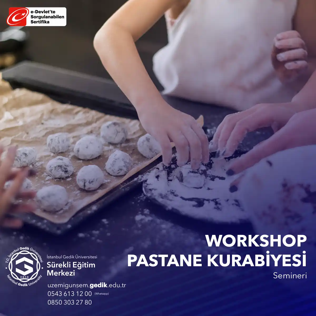  Bu seminer, katılımcılara pastane kurabiyesi yapma sürecini öğretir ve sonunda lezzetli kurabiyelerin tadına bakabilme fırsatı sunar. 