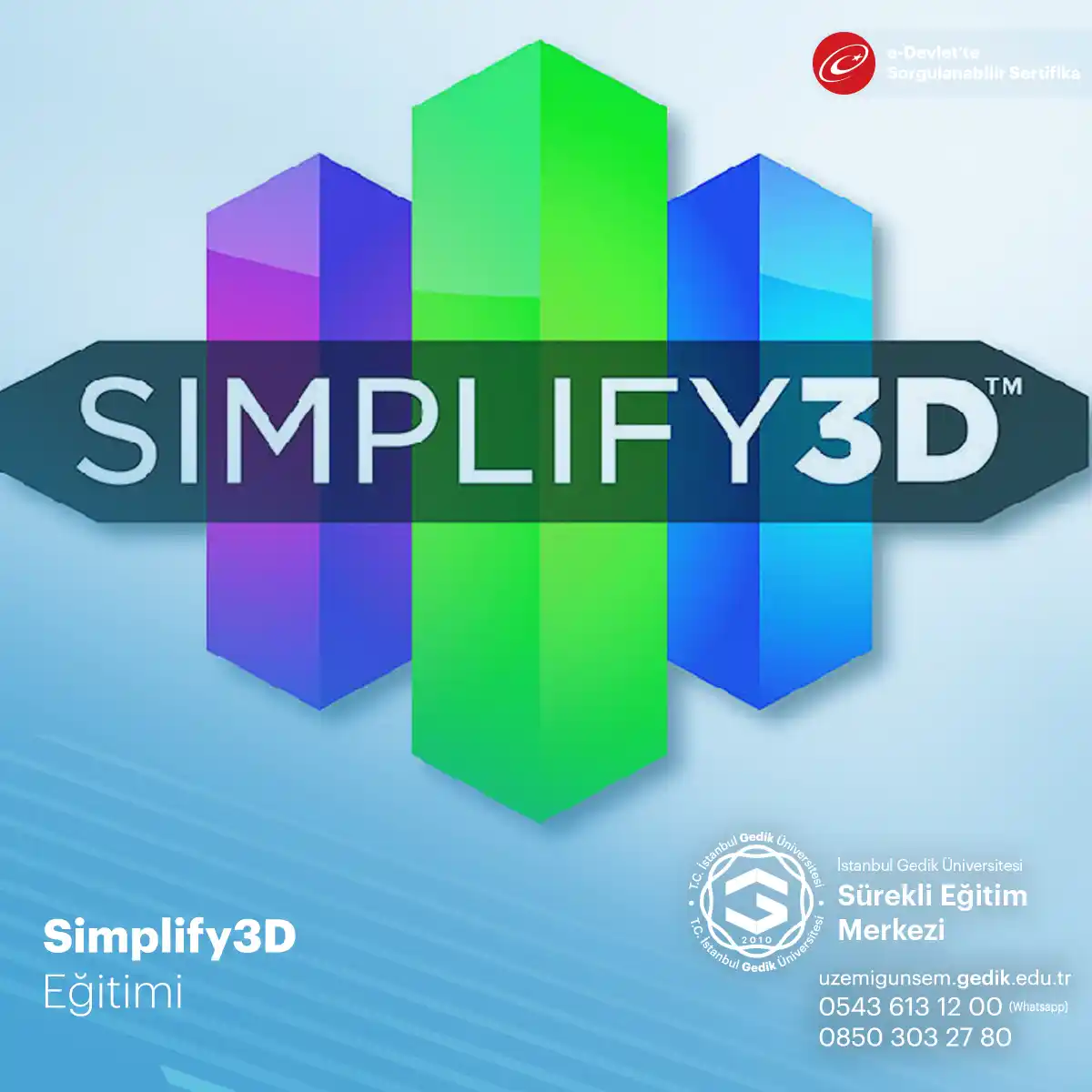 Simplify3D Eğitimi Sertifika Programı