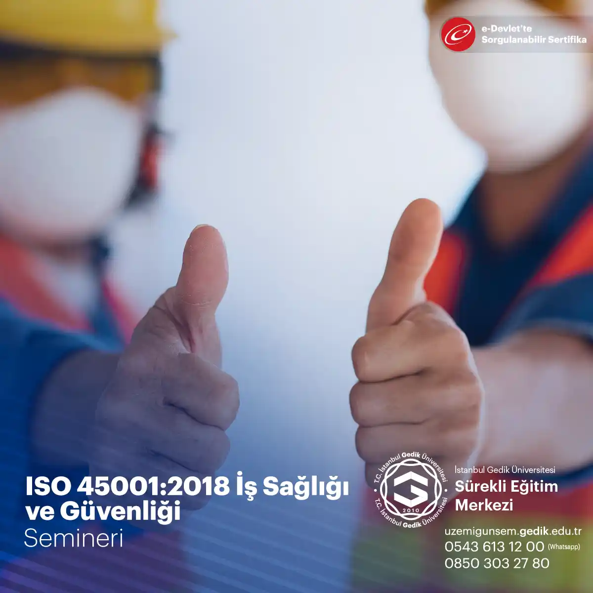 ISG yönetim sistemi kurmak veya mevcut sistemi ISO 45001:2018 standardına uygun hale getirilmesi konusunda rehberlik etmek amacıyla düzenlenen bir seminerdir.