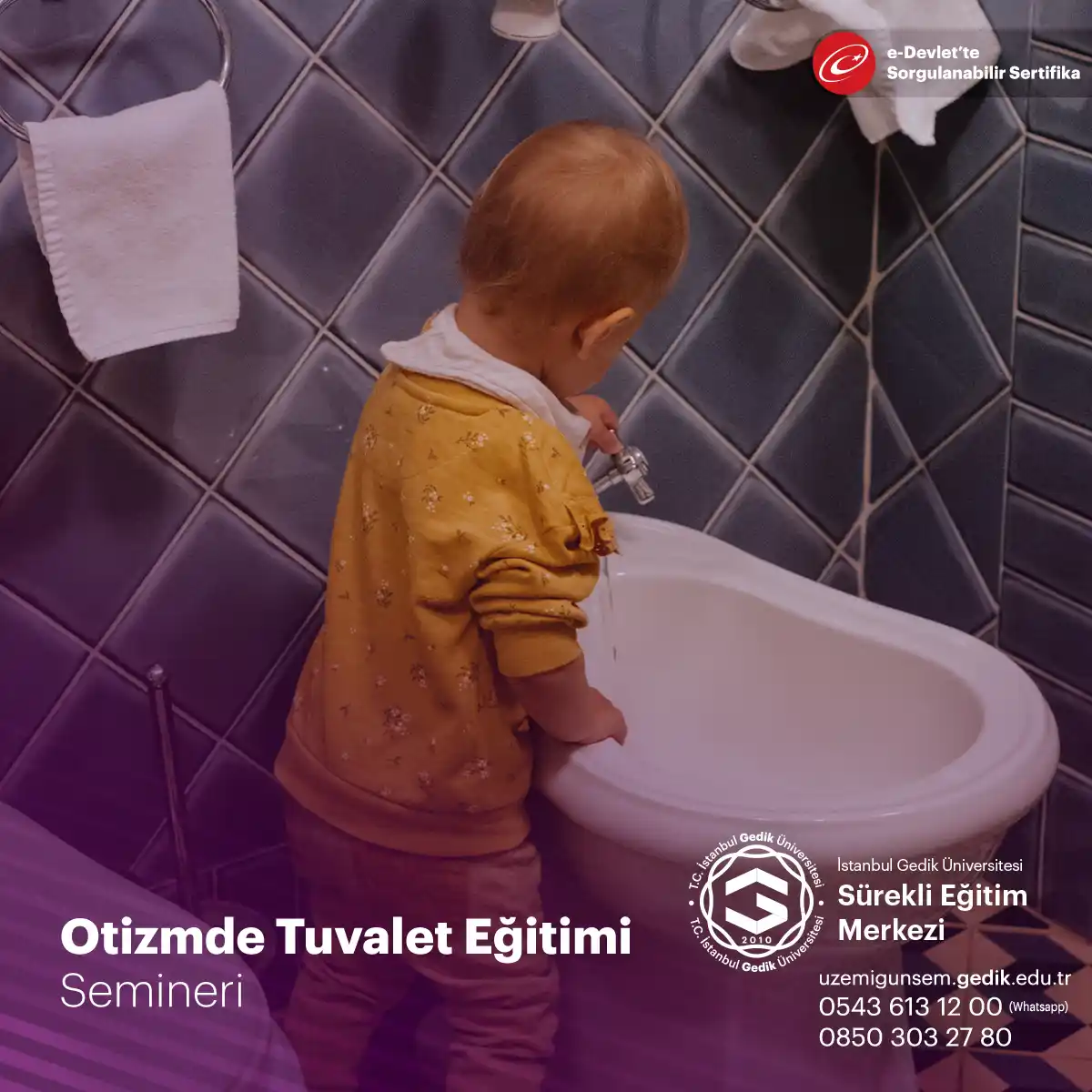 "Otizmde Tuvalet Eğitimi Semineri," otizm spektrum bozukluğu (ASD) tanısı almış bireylere tuvalet eğitimi verme konusunu ele alan bir eğitimdir.