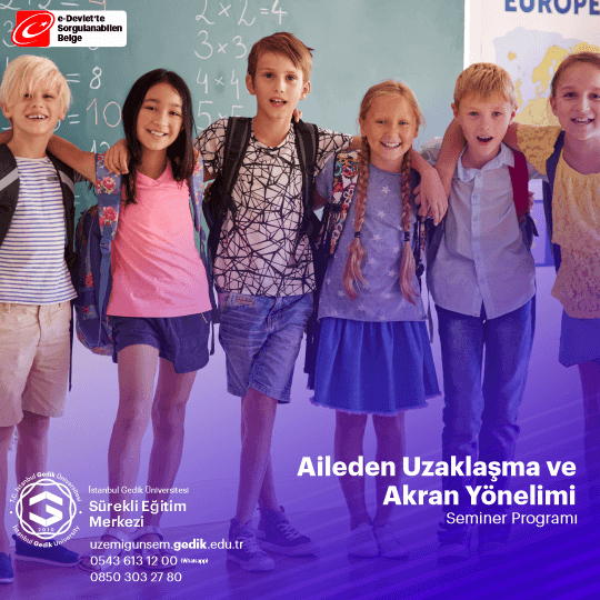 Aileden uzaklaşma ve akran yönelimi semineri, gençlerin aileden uzaklaşma ve akran yönelimine dair olası nedenleri ve sonuçlarını ele almayı amaçlayan bir eğitim programıdır.